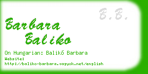 barbara baliko business card