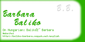 barbara baliko business card